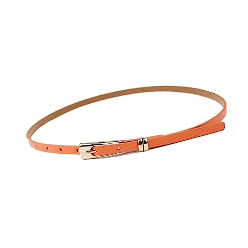 VDCVADKYE Ceinture tressée élastique, Ceinture femme en cuir PU avec boucle ardillon multicolore 103 cm x 1(Orange)