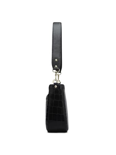 Image of Da Milano Genuine Leather Black Shoulder Bag (00749OL) (Small)