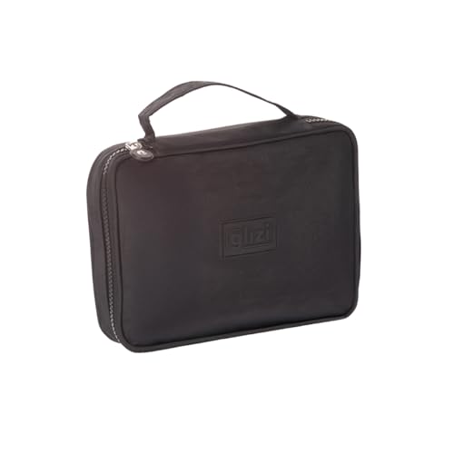 Glizi Estojo Box Escolar para 100 Lápis, com Alça, Necessaire Make, 32 Elásticos (Preto)