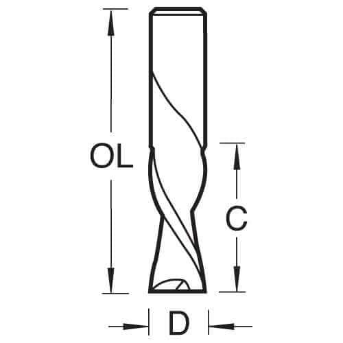 Trend Professional Two Flute Spiral Up-Cut Router Cutter Bit, 8mm Shank, 8mm Cut Diameter & 25mm Cut Length, Tungsten Carbide, S55/06X8MMSTC - Image 6