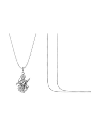 Pendentif Saraswati Maa argent 925 collier discret style quotidien - 2