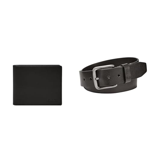 Portefeuille en cuir noir Fossil homme ceinture derrick brody coffret