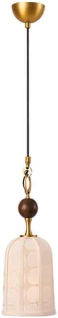 Lampe suspendue de chevet en tissu nordique et bois de noyer pour cuisine ou chambre moderne