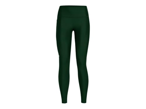 Under Armour HeatGear Damen-Leggings mit hoher Taille, mit Taschen, rutschfest, (301) Forest Green/White, XX-Large – Ansicht 4