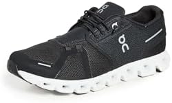 ON Men's Cloud 5 Sneakers, Black/White, 12