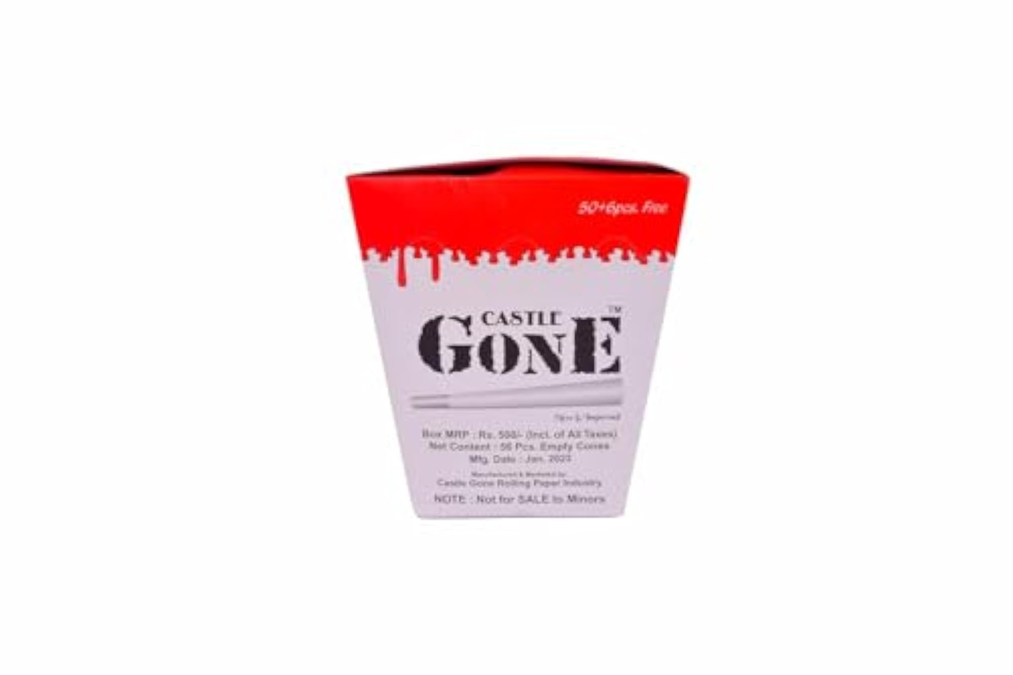Castle Gone Rolling Paper Pre Rolled Cones, Pack of 56