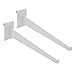 10â€ Long Heavy Duty Grid Shelf Bracket, Powder-Coated Solid Steel (Quantity 2) (2, White)
