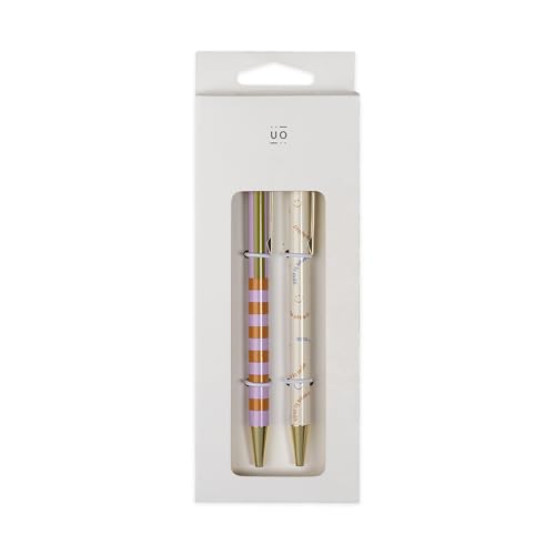 UO Conjunto de 2 canetas Profe és o máximo. Tinta azul e preta. Escrita suave e design elegante. Pacote de professores.