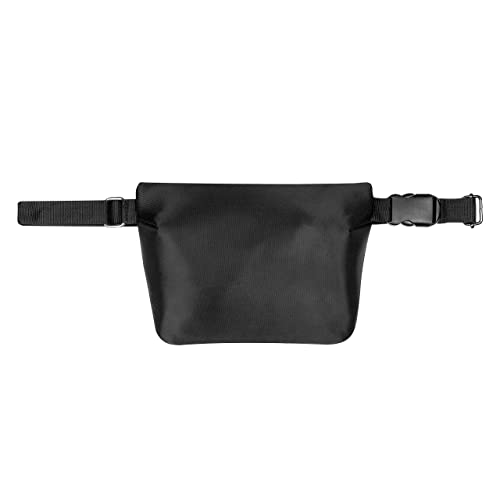 Image of Waist Bag Double Pocket Waist Pack Travel Handy Hiking Zip Pouch Document Money Phone Belt Sport Bag Bum Bag for Men and Women Nylon (Jet Black)