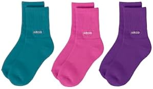（08:30時点） [ホカロン] 靴下 レディース ロゴ 刺繍 パイル 21.5-24.5cm エメラルド チェリー グレープ 3足セット