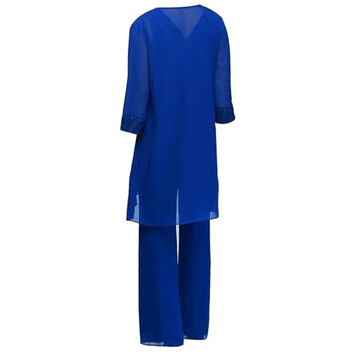 FEESHOW Womens 3 Piece Chiffon Pant Suits Mother's Outfit Wedding Evening Gowns Fancy Party Dress Up4