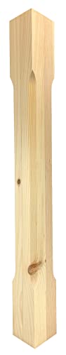 Image of Modern Square Celoron Pine Wood Island Leg - 34 1/2" Tall x 3 1/2" Wide - Unfinished Wooden Leg for Kitchen Islands, Tables or Desks