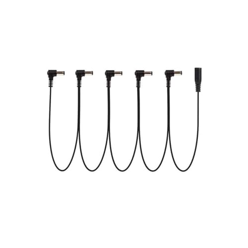 RuiJOTWAT 9V DC 5 Way Bend Angle Plug Daisy Chain Power Cable for Guitar Pedals