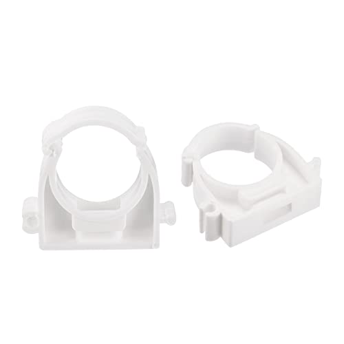 sourcing map 25mm Dia Pipe Clamps Clips, PPR Water Hose Fittings Tube Holder with Lock for Water Supply White 12 Pcs