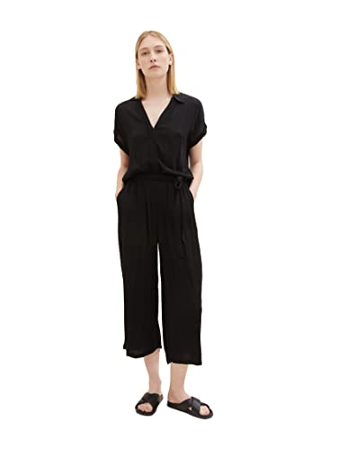 TOM TAILOR Damen 1036670 Basic Overall Jumpsuit, 14482-Deep Black, 40