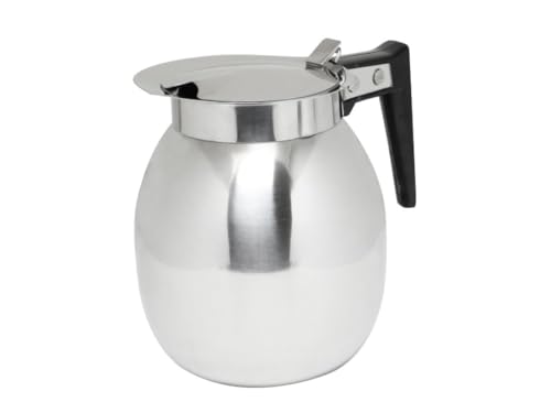 Soro Essentials- Stainless Steel Coffee Decanter with Cover and Black Handle- Beverage Server Coffee Carafes for Keeping Hot Coffee & Tea for Hot Water and Milk Pot Decanter