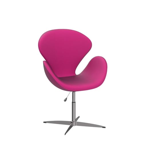 Image of Modern Swivel Lounge Chair with Hydraulic Lift for Home Office Hotel Cafe (Pink, Faux Leather)