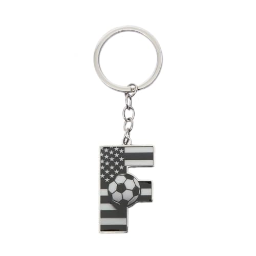 Bag Charms Initial A-Z Letter Keychain Bag Charm Soccer Keychain for Handbags Sports Bag