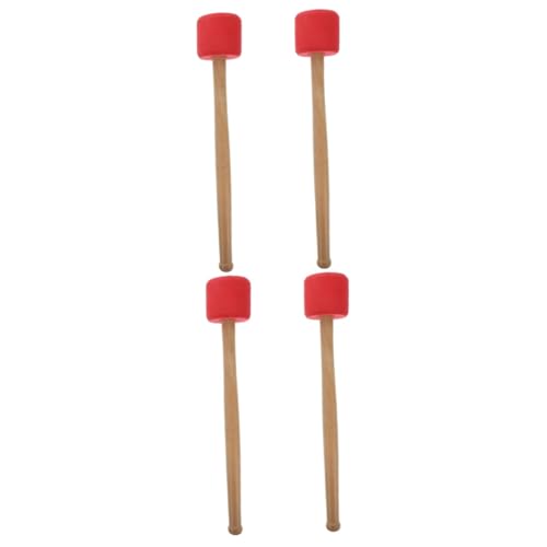 4 piezas de mazos de percusión para bombo con cabeza de espuma, accesorios para bandas escolares y de marcha miniatura 1