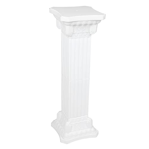 JOEBO Roman Pillar Greek Column Statue Wedding Flower Stand Vase Column Fairy Garden Decoration Roman Figurine for Dollhouse Mini Garden Wedding Party White