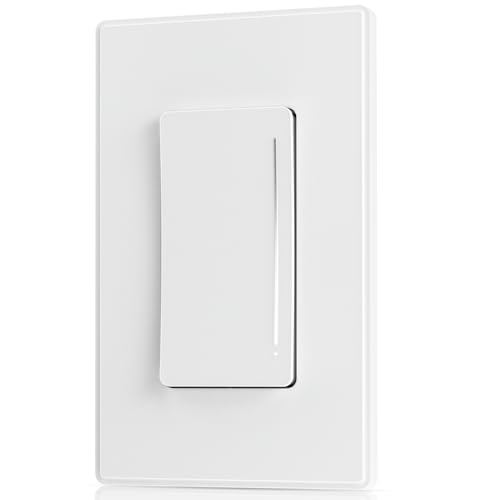 ELEGRP Dimmer Switch Touch Dimmer Light Switch for LED Lights 150W INC/HAL 450W Single Pole LED Dimmer Switch Needs Neutral Wire Wall Plate Included UL Listed 1 Pack White