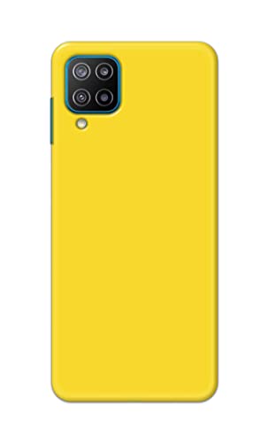 Image of Printed Hard Back Cover Case for Samsung Galaxy F12 Back Cover (Plain Yellow) -1803