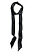 GUZOSJO Solid Color Long Neckerchief Pure Skinny Scarf Necktie Handbag Wrap Handle Satin Belt (Black)
