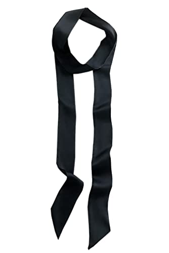 GUZOSJO Solid Color Long Neckerchief Pure Skinny Scarf Necktie Handbag Wrap Handle Satin Belt