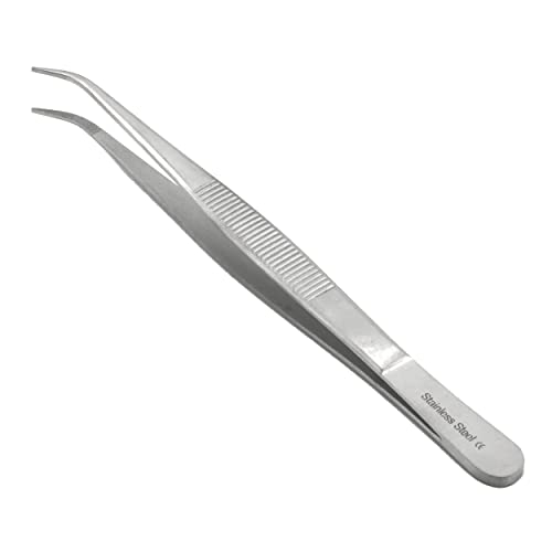 Scientific Labwares High Precision Stainless Steel Lab Tweezers/Forceps With Serrated Fine Point Tip cover