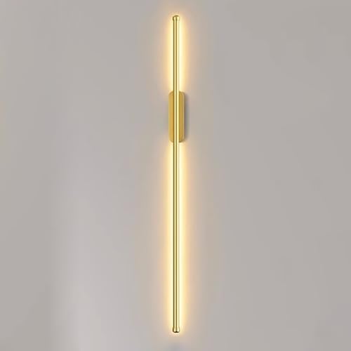 Aplique de pared LED lineal de 60cm dorado con luz de pared recargable 3000K para salón