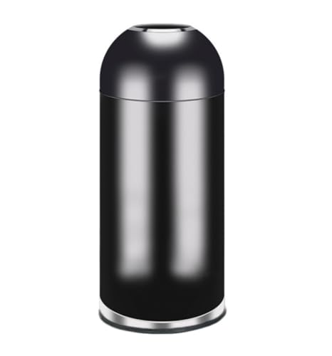 Cubo de basura comercial de metal de 48 L, con cúpula abierta, cubo de basura para hotel, centro comercial, cafeterías, cubo de basura al aire libre para basura de hotel, cubos de basura para