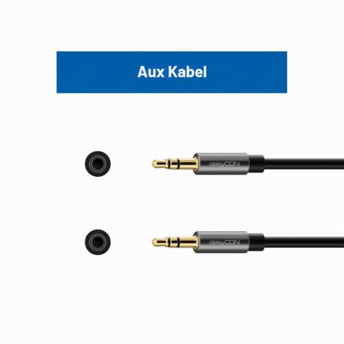 deleyCON 6m Klinke Audio Stereo AUX Kabel 3,5mm Klinkenkabel Audiokabel Metallstecker Handy Smartphone Tablet Kopfhörer HiFi Receiver (Extra Dünn & Flexibel)