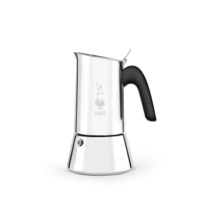 Bialetti Cafetera Venus  Mango Anti-escaldaduras  No Apta para Inducción  2 Tazas  85ml   Acero Inoxidable