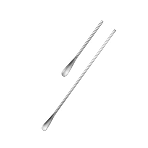 KICHOUSE Stainless Steel Stirring Rods Set of 2 Tea Spoons Drink Mixing Spoons Bar Cocktail Spoons Silverware Spoons Cooking Spoons