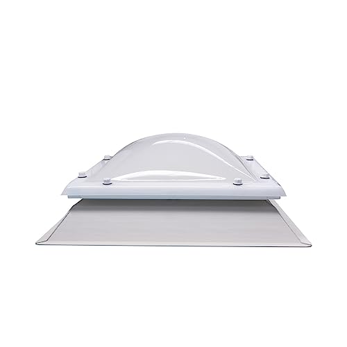 Ironlux - Claraboya Cuadrada para Techo Apertura Manivela - Bivalva - Incluye Cúpula, Zócalo de PVC y Accesorios para el Montaje - Anti-condensación - AxB = 50 x 50 cm