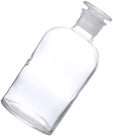 Salco Reagent Bottles (Narrow Mouth) with Glass Stopper Clear Glass Pharmacy Bottle for Laboratory Chemicals (250 ML)