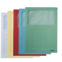 Leitz Sichtmappe, A4, oben und rechte Seite offen, Karton, sortiert, Pack mit 100 Stck