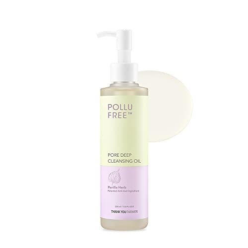 THANKYOU FARMER Pollufreeâ„¢ Pore Deep Cleansing Oil 7.03 Fl Oz (200ml) - Blackhead Cleanser | Anti-Pollution | Oil Cleanser Korean | Makeup Remover Oil | Facial Cleansing Oil | Oil Cleanser For Face