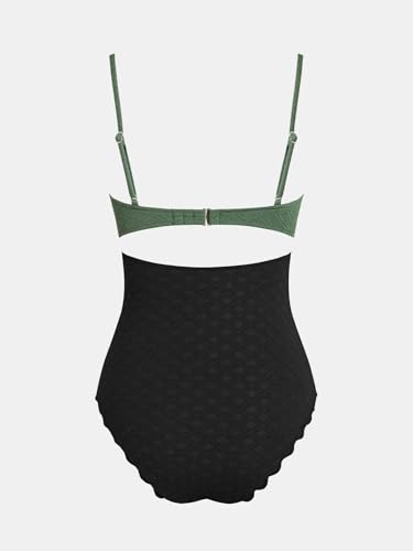 Image of CUPSHE Women's One Piece Swimsuit Sexy Cutout Scallop Trim Bathing Suit