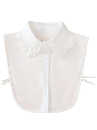 Verdusa Womens Fake Collar Detachable Dickey Collar Half Shirts Blouse Lace White One-Size