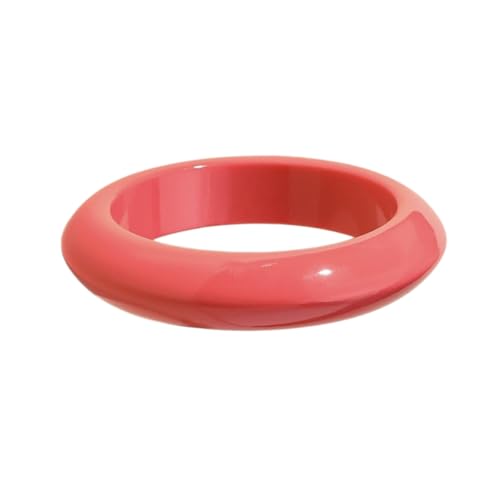 Image of Colorful Geometric Round Circle Resin Acrylic Bangle Bracelet Cute Handmade Chunky Statement Wristband Bracelet for Women Vintage Jewelry