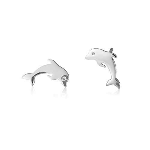 Namana Boucles d'Oreilles en Dauphins en Argent 925, Boucles d'Oreilles Dauphin pour Femme, Enfant et Jeune Fille en Motif de Dauphin, Bijoux en Argent pour...