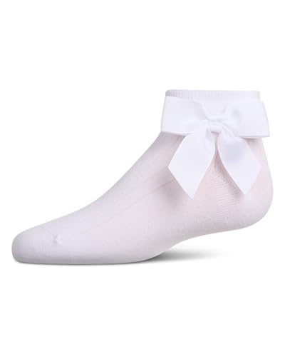 MeMoi Girls' Ribbed Bow Anklet Socks3