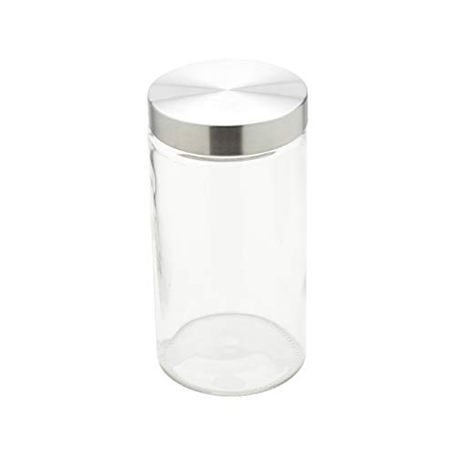 CJ 3 PORTA MANTIMENTOS VIDRO C/TAMPA AÇO REDONDO 1,7l/1,3l/880ml