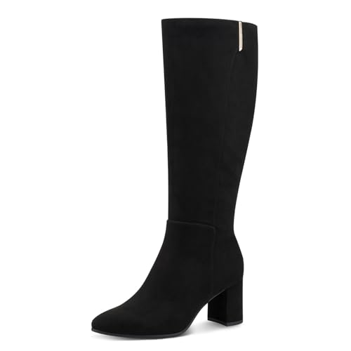 Marco Tozzi by Guido Maria Kretschmer Damen Stiefel mit Blockabsatz Elegant, Schwarz (Black), 37 EU