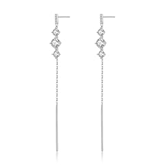 D-Shiny CZ Dangle Earrings