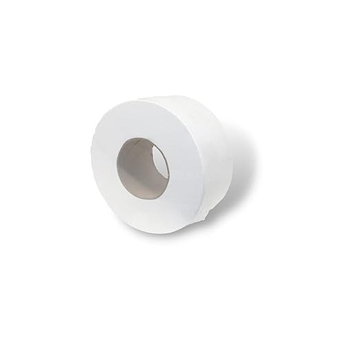 Jumbo Commercial Toilet Paper Rolls, Large Industrial Rolls Compatible with Universal Dispensers, 550 Feet per Roll, 24 Rolls, White