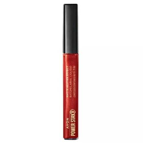 AVON POWER STAY MATTE GLITTER EFFECT BATOM LÍQUIDO CEREJA BRILHAN...