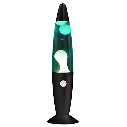Vanful Magma Liquid Motion Lamp with Black Base for Adults Blue Lamps with White Wax for Kids Mood Lamps Perfect Presents for Christmas Thanksgiving Day NightLight with 25W Bulb