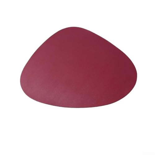 Tischsets aus PU-Leder, 39 cm, mit wasserdichten und hitzebeständigen Eigenschaften, geeignet für Küche, Esszimmer und Couchtisch (rot)